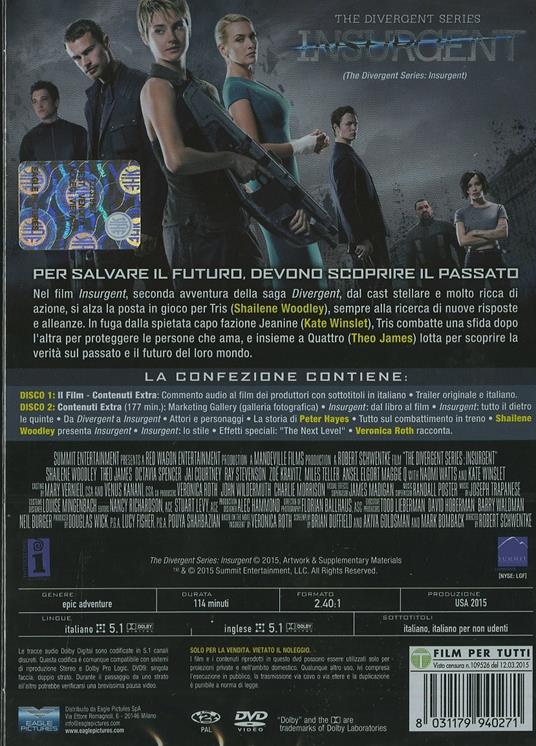 The Divergent Series: Insurgent (2 DVD) - DVD - Film di Robert Schwentke  Fantastico | Feltrinelli