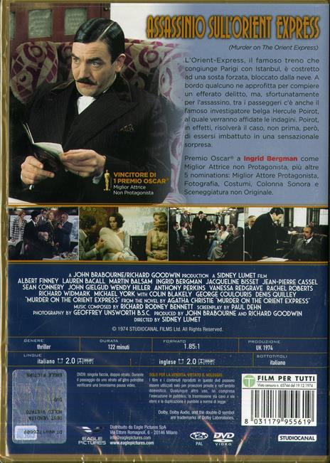 Assassinio sull'Orient Express. Artwork oro (DVD) - DVD - Film di Sidney  Lumet Giallo | laFeltrinelli