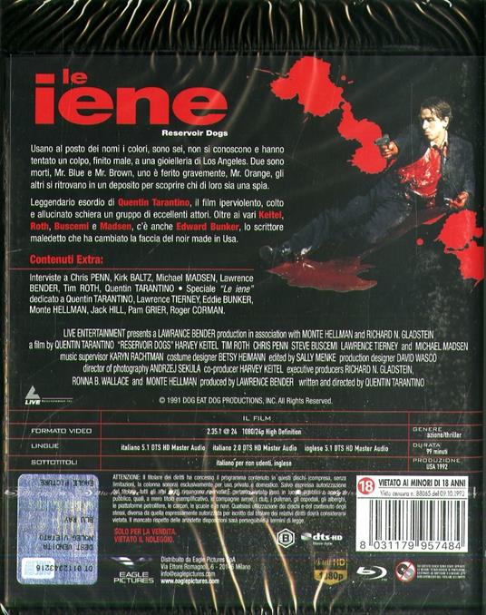 Le iene. Ricetta (DVD + Blu-ray) - DVD + Blu-ray - Film di Quentin  Tarantino Giallo | Feltrinelli