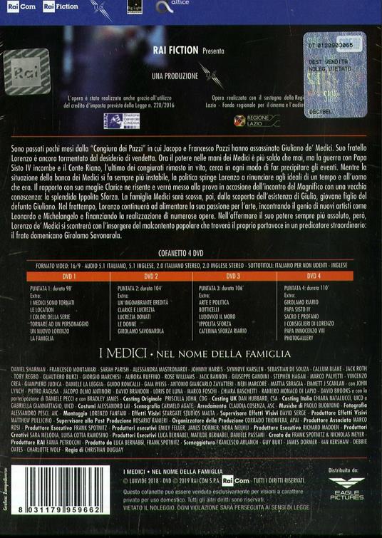 I Medici. Nel nome della famiglia. Stagione 3. Serie TV ita (DVD) - DVD -  Film di Nicholas Meyer , Frank Spotnitz Drammatico | Feltrinelli