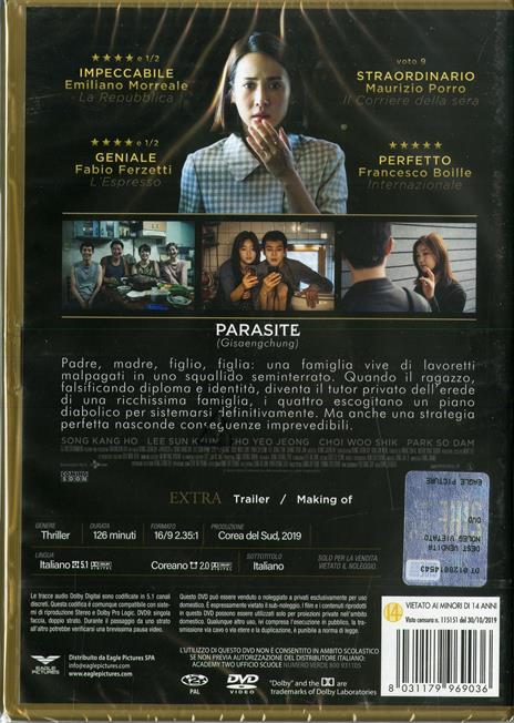 Parasite (DVD) - DVD - Film di Bong Joon Ho Giallo | laFeltrinelli