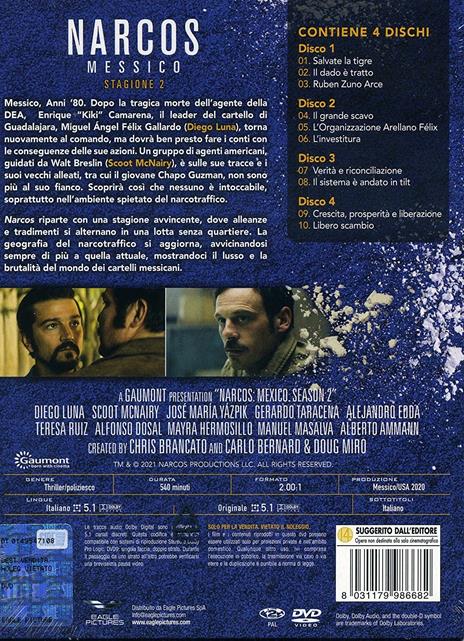 Narcos. Messico. Stagione 2. Serie TV ita (4 DVD) - DVD - Film di Carlo  Bernard , Chris Brancato Giallo | laFeltrinelli