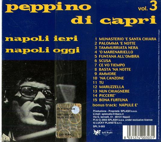 Napoli ieri Napoli oggi vol.3 - CD Audio di Peppino Di Capri - 2