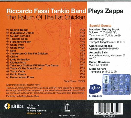 Plays Zappa. The Return of the Fat Chicken - CD Audio di Riccardo Fassi - 2