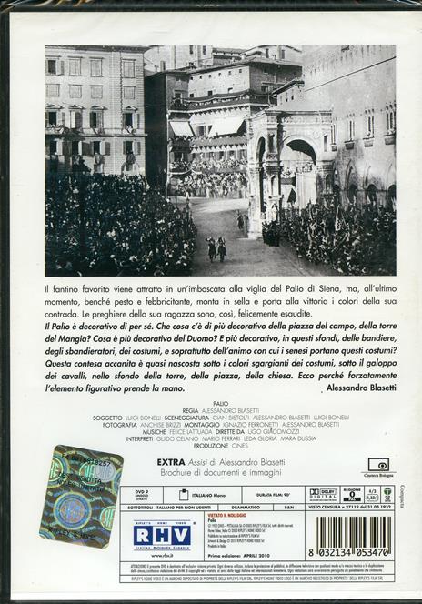 Palio - DVD - Film di Alessandro Blasetti Commedia | laFeltrinelli
