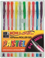 Penne Gel Pastel Koh-I-Noor. Astuccio 10 colori pastello assortiti