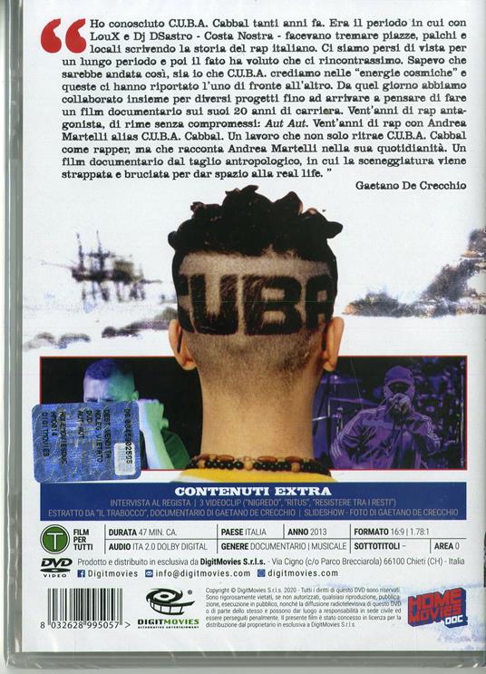 Aut Aut. 20 anni di rap con Andrea Martelli alias CUBA Cabbal (DVD) di Andrea Martelli - DVD - 2