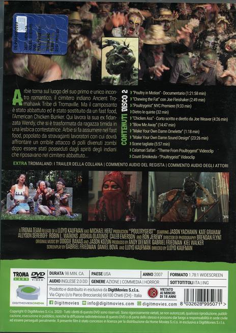 Poultrygeist. Night of the Chicken Dead (2 DVD) di Lloyd Kaufman - DVD - 2