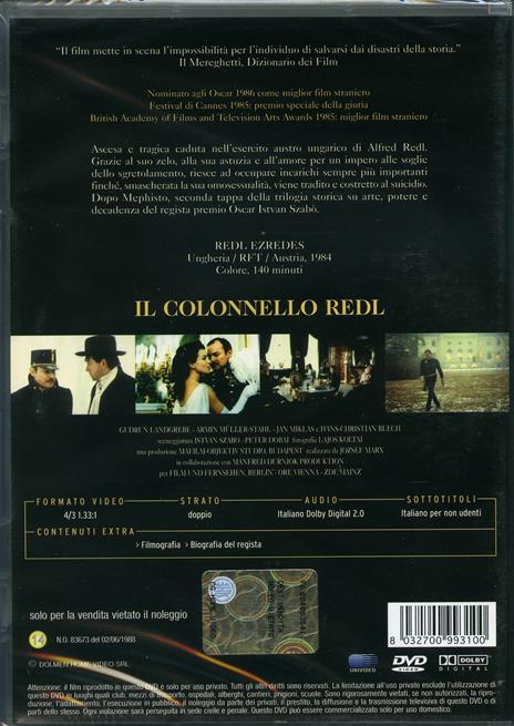 Il colonnello Redl di István Szabó - DVD - 2