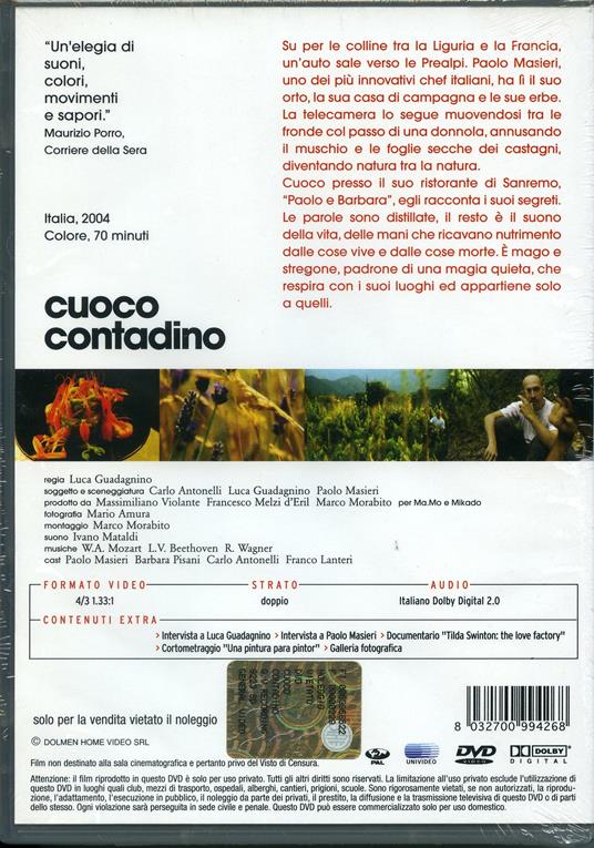 Cuoco contadino - DVD - Film di Luca Guadagnino Documentario | laFeltrinelli