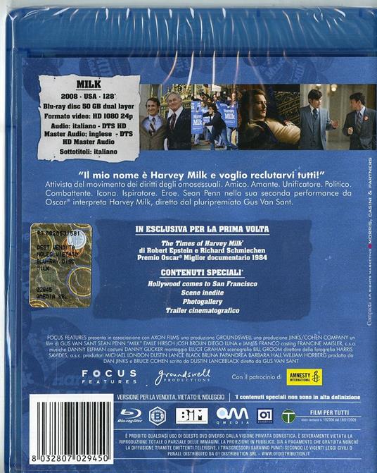 Milk di Gus Van Sant - Blu-ray - 2