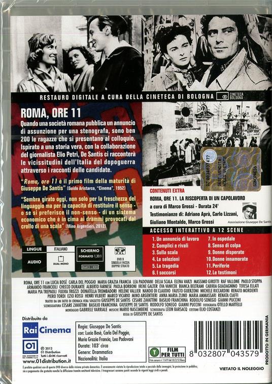 Roma ore undici - DVD - Film di Giuseppe De Santis Drammatico | Feltrinelli