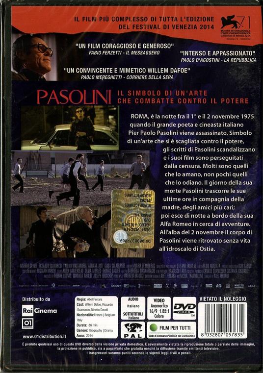 Pasolini - DVD - Film di Abel Ferrara Drammatico | laFeltrinelli