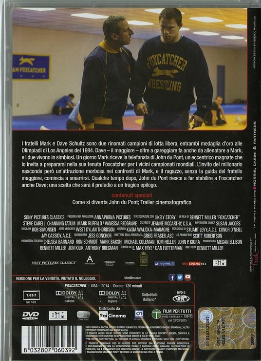 Foxcatcher. Una storia americana di Bennett Miller - DVD - 2