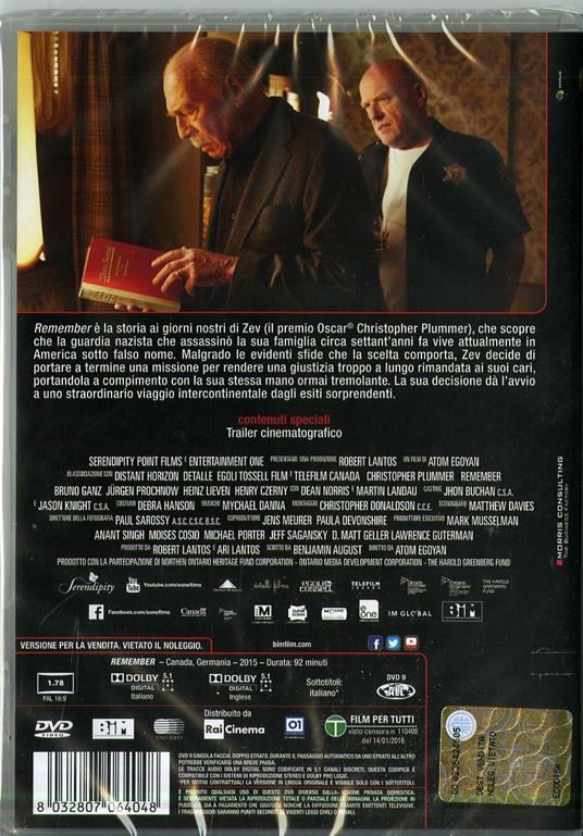 Remember di Atom Egoyan - DVD - 2