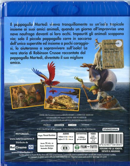 Robinson Crusoe di Ben Stassen,Vincent Kesteloot - Blu-ray - 2