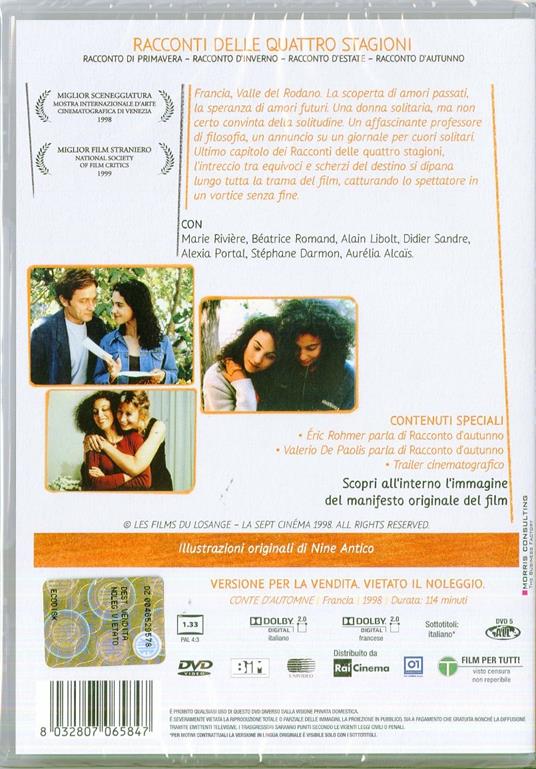 Racconto d'autunno di Eric Rohmer - DVD - 2