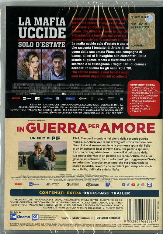 Cofanetto Pif. La mafia uccide solo d'estate - In guerra per amore (2 DVD)  - DVD - Film di Pif Commedia | laFeltrinelli