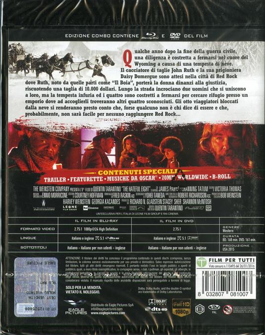 The Hateful Eight. Con calendario 2021 (DVD + Blu-ray) di Quentin Tarantino - DVD + Blu-ray - 2