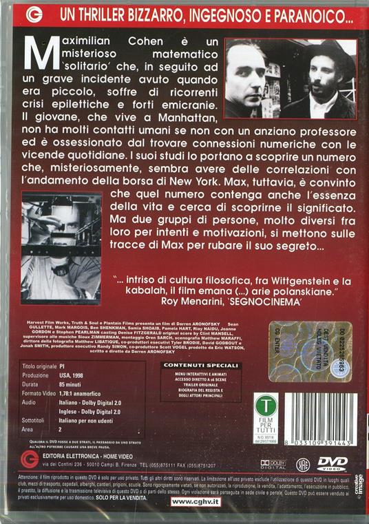 Pi greco. Il teorema del delirio di Darren Aronofsky - DVD - 2