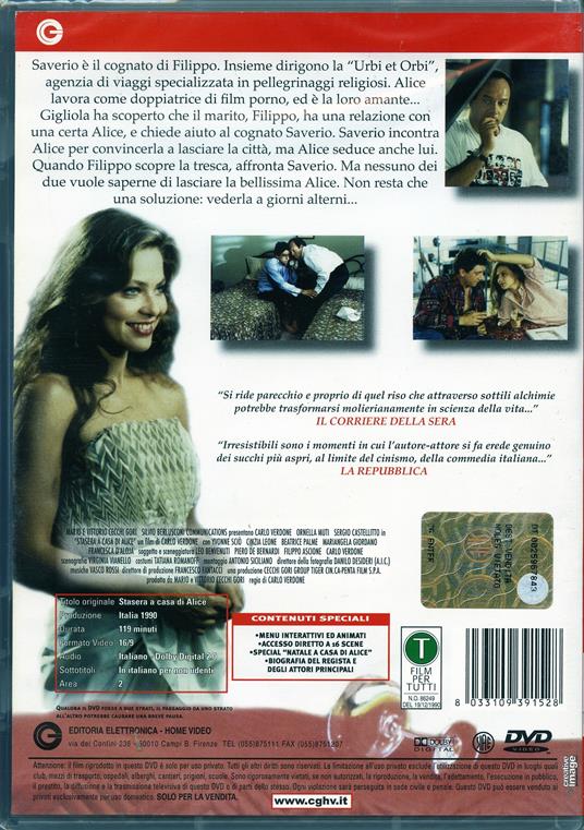 Stasera a casa di Alice di Carlo Verdone - DVD - 2