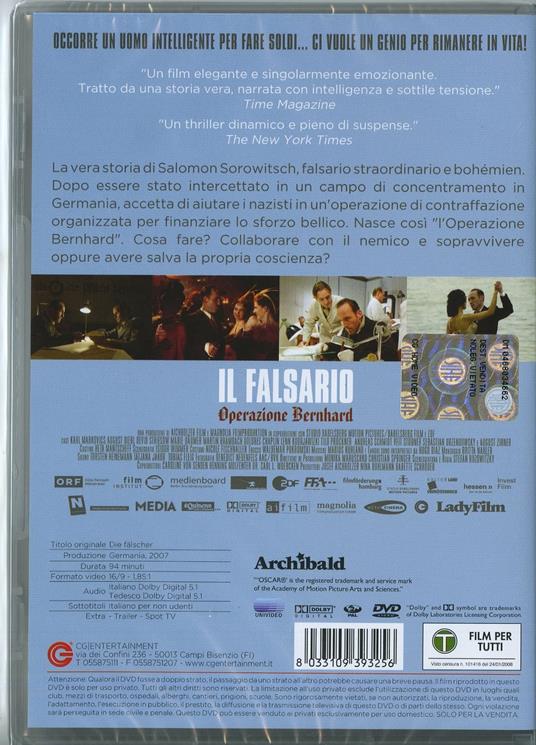 Il falsario. Operazione Bernhard di Stefan Ruzowitzky - DVD - 2