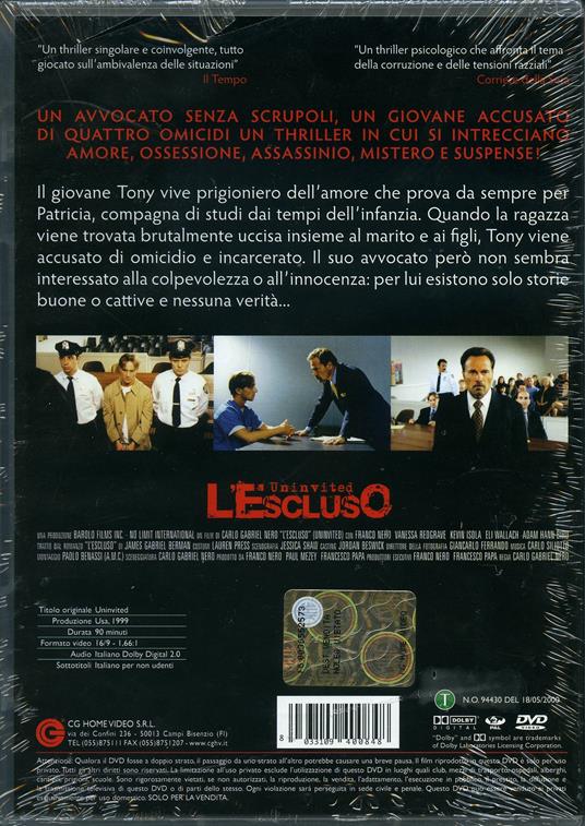 L' escluso di Carlo Gabriel Nero - DVD - 2