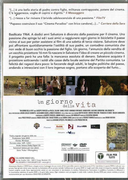 Un giorno della vita - DVD - Film di Giuseppe Papasso Drammatico |  Feltrinelli