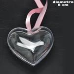 Cuore Plastica Trasparente Apribile Da Riempire 8 Cm