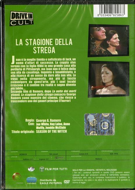 La stagione della strega di George A. Romero - DVD - 2