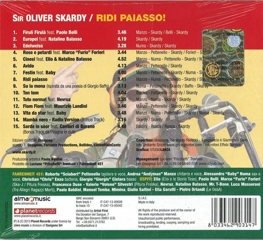 Ridi paiasso! - CD Audio di Sir Oliver Skardy - 2