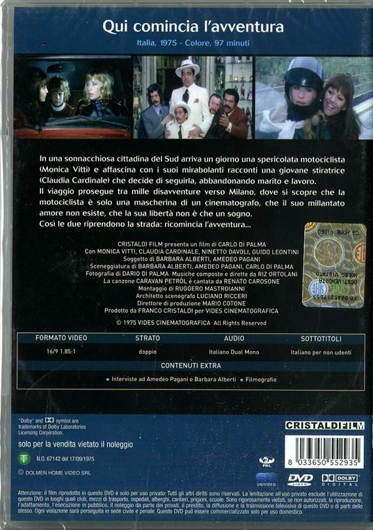 Qui comincia l'avventura di Carlo Di Palma - DVD - 2