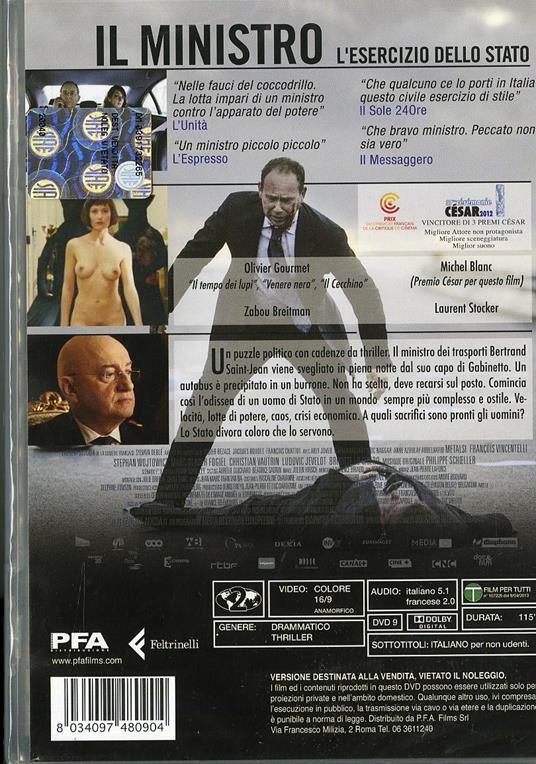 Il Ministro. L'esercizio dello stato di Pierre Schöller - DVD - 2