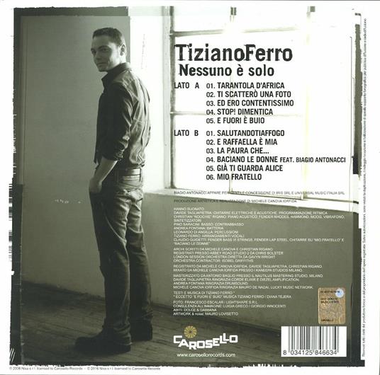 Nessuno è solo (180 gr.) - Tiziano Ferro - Vinile | Feltrinelli