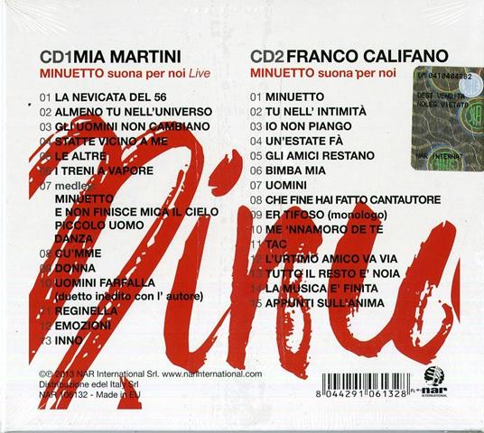 Minuetto. Suona per noi - Mia Martini , Franco Califano - CD | Feltrinelli