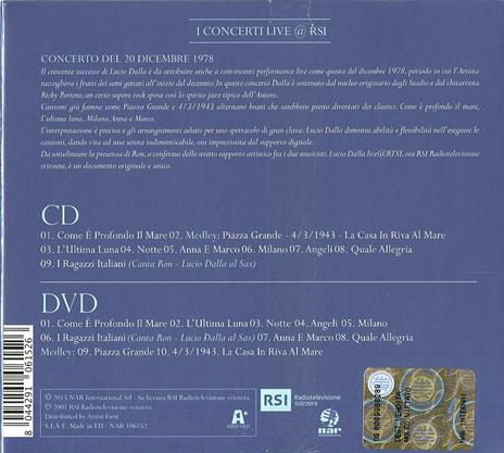 Live Collection. I Concerti Live @ Rsi 20 Dicembre 1978 (Original Remastered) - CD Audio + DVD di Lucio Dalla - 2