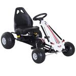 Homcom Go-Kart a Pedali per Bambini Bianco e Nero