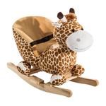 Dondolo in Legno Giraffa per Bambini in Morbido Peluche con Suoni