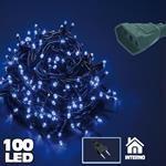 Catena Luminosa 100 Luci Led Lucciole Blu Prolungabile 5mt