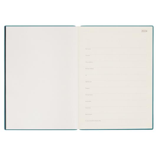 Agenda giornaliera 12 mesi - 2024 - 21x29,7 cm - blu