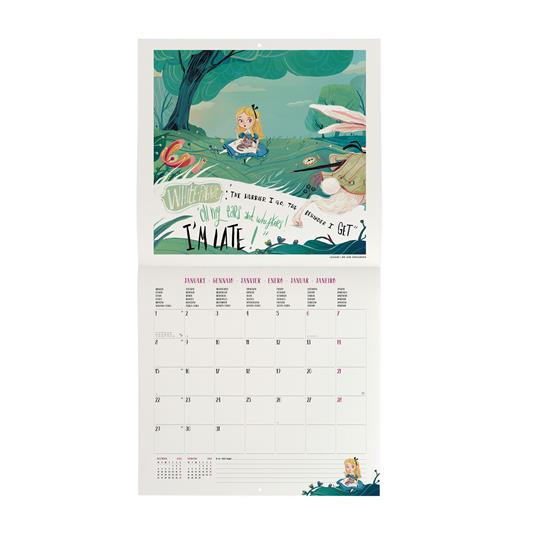 Calendario 2024, da parete, carta non patinata - 30 x 29 cm ALICE IN  WONDERLAND