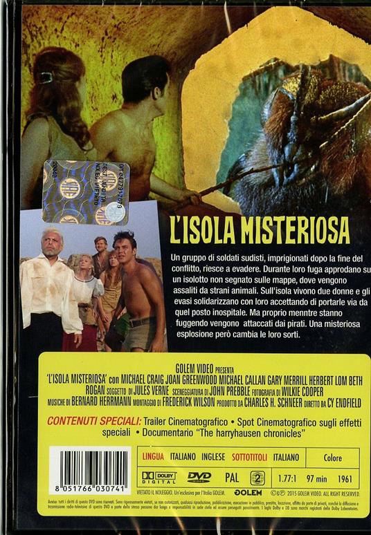 L' isola misteriosa di Cy Baker Endfield - DVD - 2