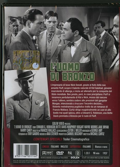 L' uomo di bronzo di Michael Curtiz - DVD - 2