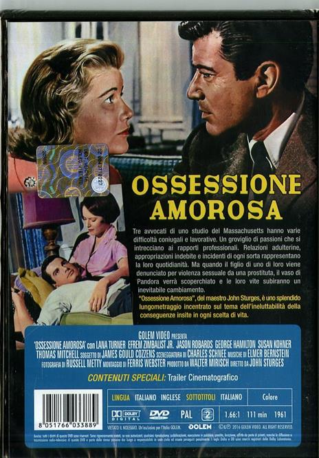 Ossessione amorosa di John Sturges - DVD - 2