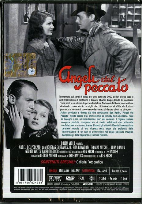 Angeli del peccato di Ben Hecht,Lee Garmes - DVD - 2