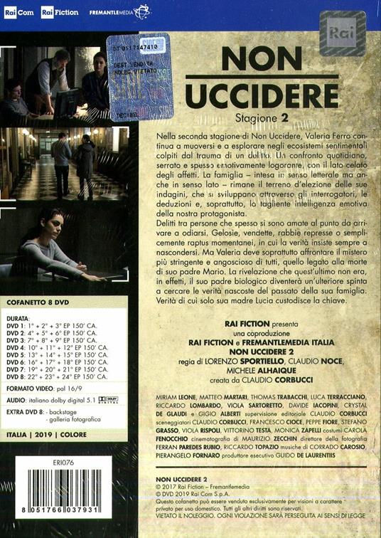 Non uccidere. Stagione 2. Serie TV ita (6 DVD) - DVD - Film di Giuseppe  Gagliardi Giallo | laFeltrinelli