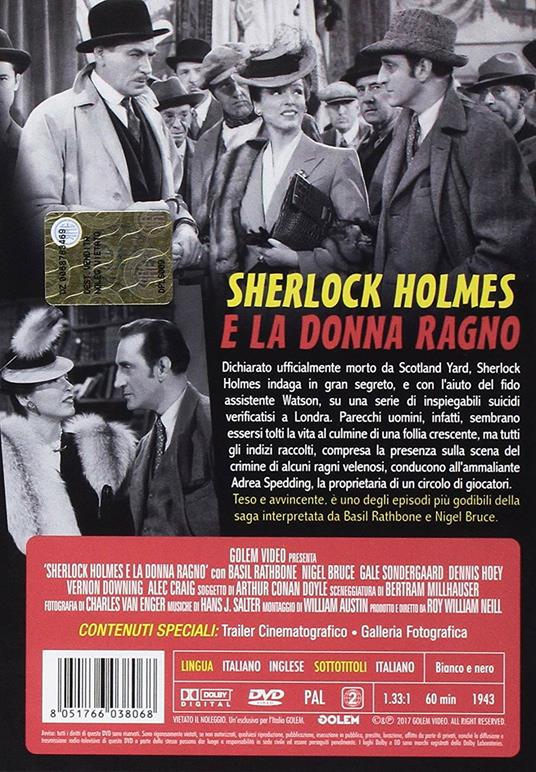 Sherlock Holmes e la donna ragno (DVD) di Roy William Neill - DVD - 2