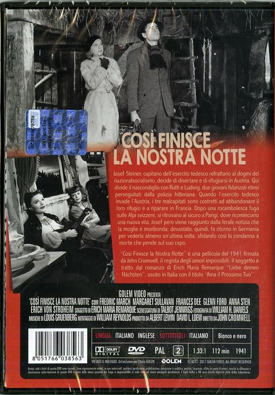 Così finisce la nostra notte (DVD) di John Cromwell - DVD - 2