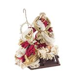 Nativita presepe SACRA FAMIGLIA Bordeaux 23x18x h28 cm