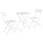 Set giardino tavolo con sedie bianco metallo